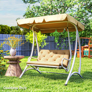 Khaki Two Seater Bench Cushion for Outdoor and Garden Seating by Outsunny