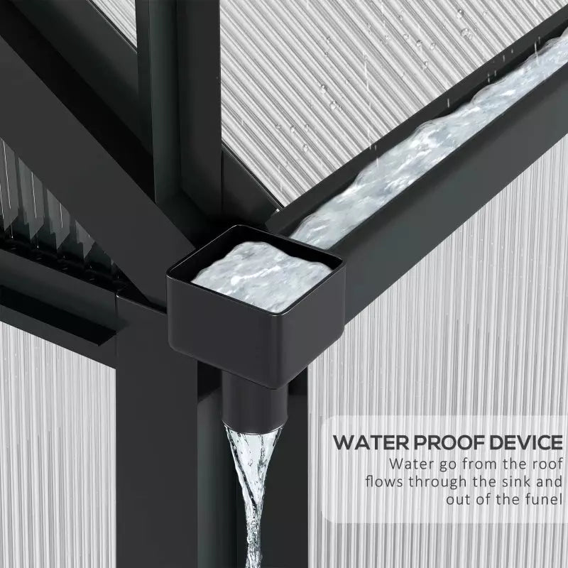 Walk In Greenhouse, Sliding Door, Polycarbonate, 6x10ft