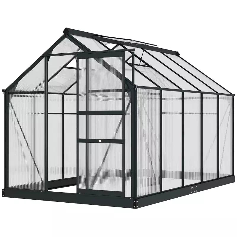 Walk In Greenhouse, Sliding Door, Polycarbonate, 6x10ft