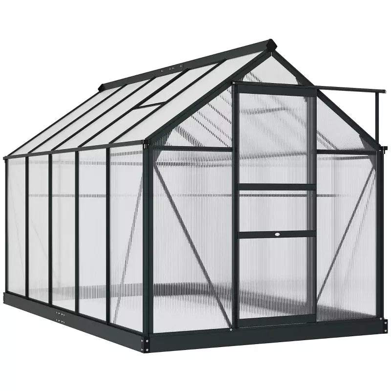 Walk In Greenhouse, Sliding Door, Polycarbonate, 6x10ft