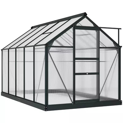 Walk In Greenhouse, Sliding Door, Polycarbonate, 6x10ft Outsunny