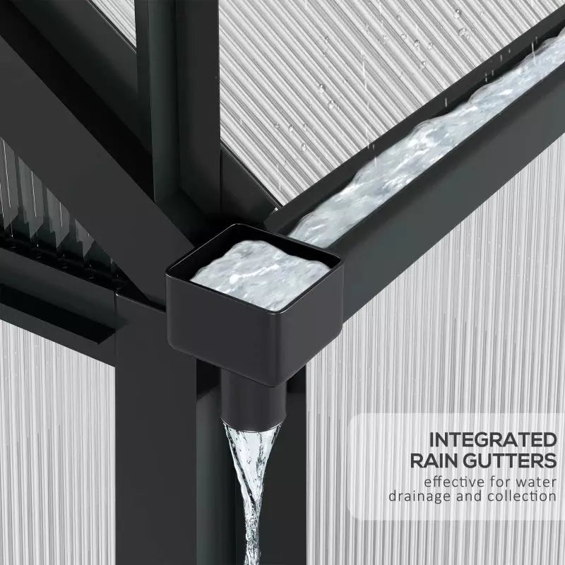 6x6ft Polycarbonate Greenhouse, Slide Door, Clear