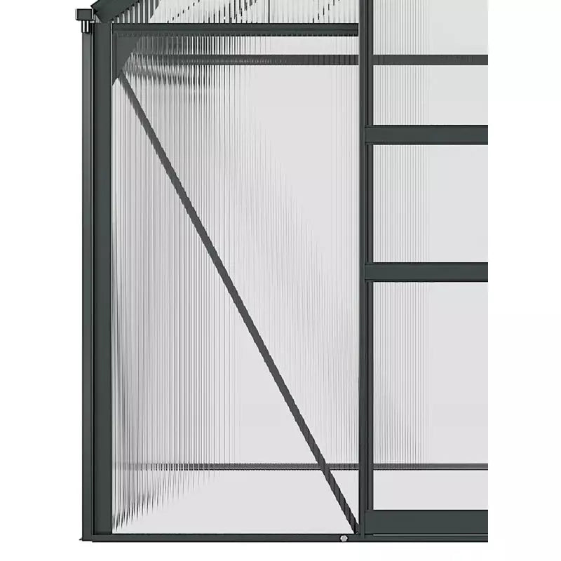 6x6ft Polycarbonate Greenhouse, Slide Door, Clear