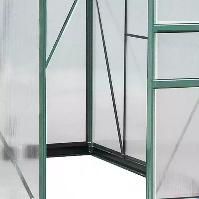 6x8ft Polycarbonate Greenhouse, Slide Door, Clear