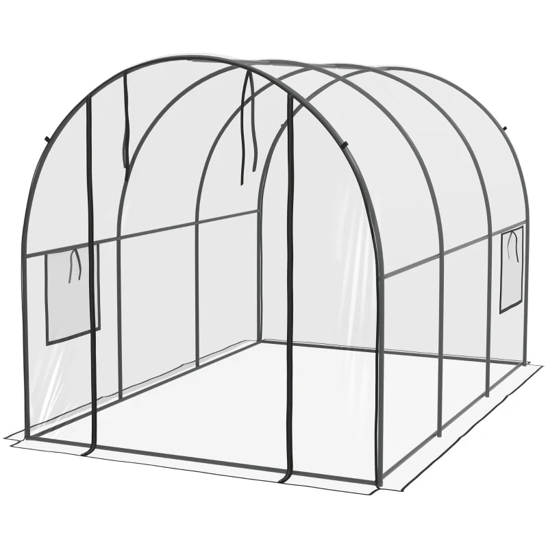 Image of a Polytunnel Greenhouse with Clear Cover