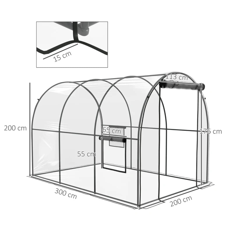 Image of a Polytunnel Greenhouse with Clear Cover