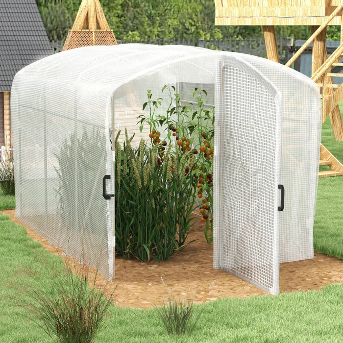 Image of a polytunnel greenhouse with a white cover - 2m x 2m