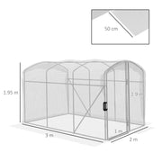 Image of a polytunnel greenhouse with a white cover - 2m x 2m