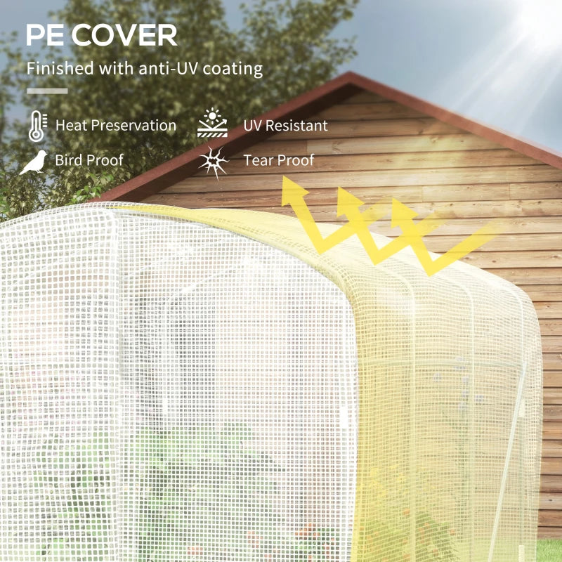 Image of a polytunnel greenhouse with a white cover - 2m x 2m