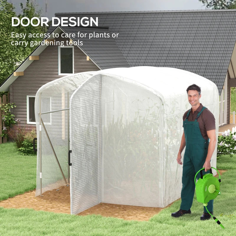 Image of a polytunnel greenhouse with a white cover - 2m x 2m