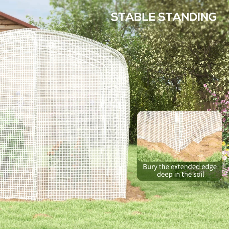 Image of a polytunnel greenhouse with a white cover - 2m x 2m