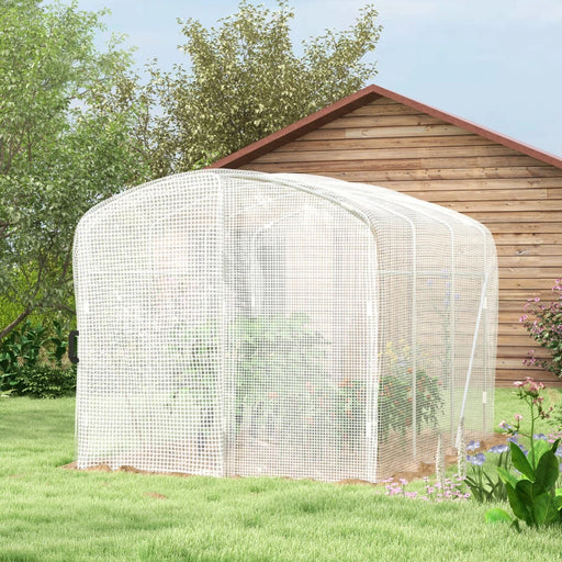 Image of a polytunnel greenhouse with a white cover - 2m x 2m