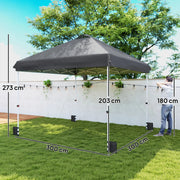 Pop Up Garden Gazebo with UPF50+ Plus Sun Protection and Easy to Setup, 3 x 3 m Outsunny