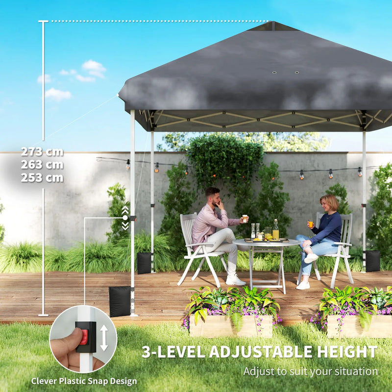Pop Up Garden Gazebo with UPF50+ Plus Sun Protection and Easy to Setup, 3 x 3 m Outsunny