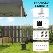 Pop Up Garden Gazebo with UPF50+ Plus Sun Protection and Easy to Setup, 3 x 3 m Outsunny