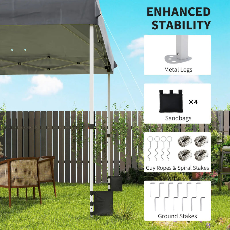 Pop Up Garden Gazebo with UPF50+ Plus Sun Protection and Easy to Setup, 3 x 3 m Outsunny