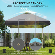 Pop Up Garden Gazebo with UPF50+ Plus Sun Protection and Easy to Setup, 3 x 3 m Outsunny