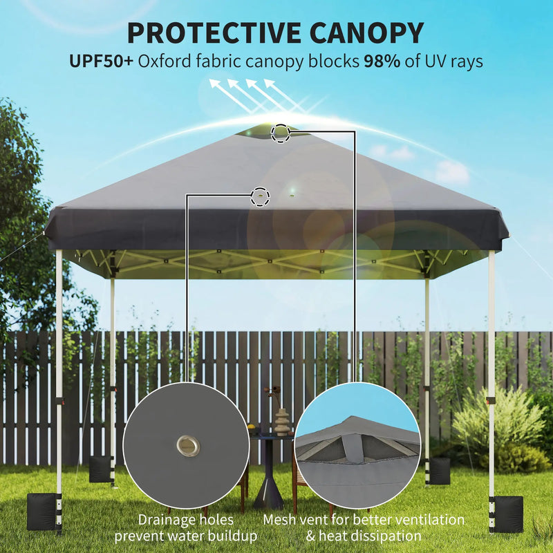 Pop Up Garden Gazebo with UPF50+ Plus Sun Protection and Easy to Setup, 3 x 3 m Outsunny