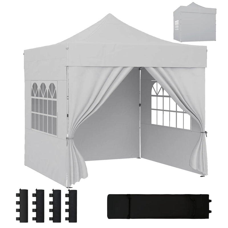 UPF50+ Pop Up Gazebo 3 x 3 m with Removable Sidewalls for Outdoor Parties and Events Outsunny
