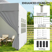 UPF50+ Pop Up Gazebo 3 x 3 m with Removable Sidewalls for Outdoor Parties and Events Outsunny