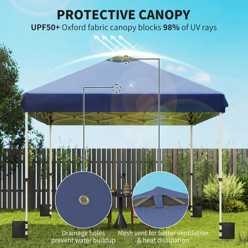 Pop Up Garden Gazebo with UPF50+ Plus Sun Protection and Easy to Setup, 3 x 3 m Outsunny