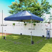 Pop Up Garden Gazebo with UPF50+ Plus Sun Protection and Easy to Setup, 3 x 3 m Outsunny