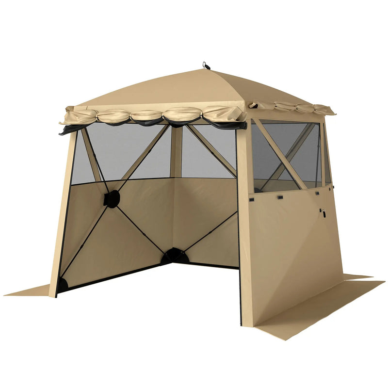 Pop Up Gazebo with Mesh Windows for Sun and Rain Shelter Easy Setup Outsunny
