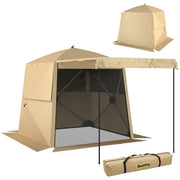 Pop Up Gazebo with Mesh Windows for Sun and Rain Shelter Easy Setup Outsunny