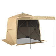 Pop Up Gazebo with Mesh Windows for Sun and Rain Shelter Easy Setup Outsunny