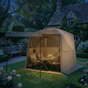 Pop Up Gazebo with Mesh Windows for Sun and Rain Shelter Easy Setup Outsunny