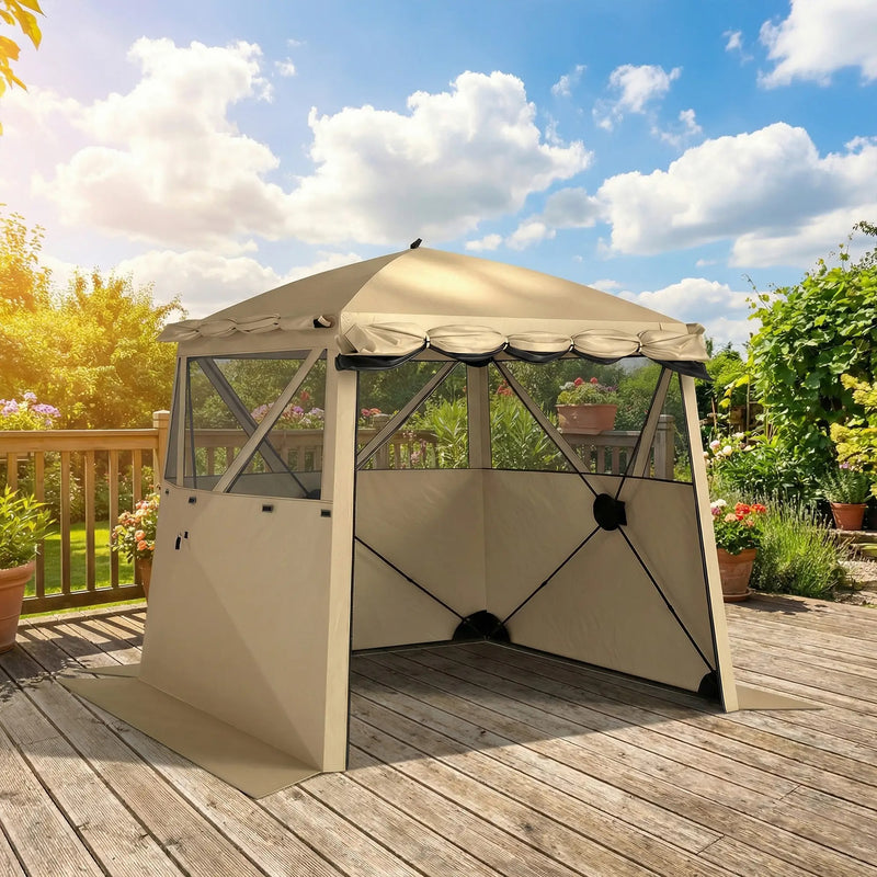 Pop Up Gazebo with Mesh Windows for Sun and Rain Shelter Easy Setup Outsunny
