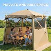 Pop Up Gazebo with Mesh Windows for Sun and Rain Shelter Easy Setup Outsunny