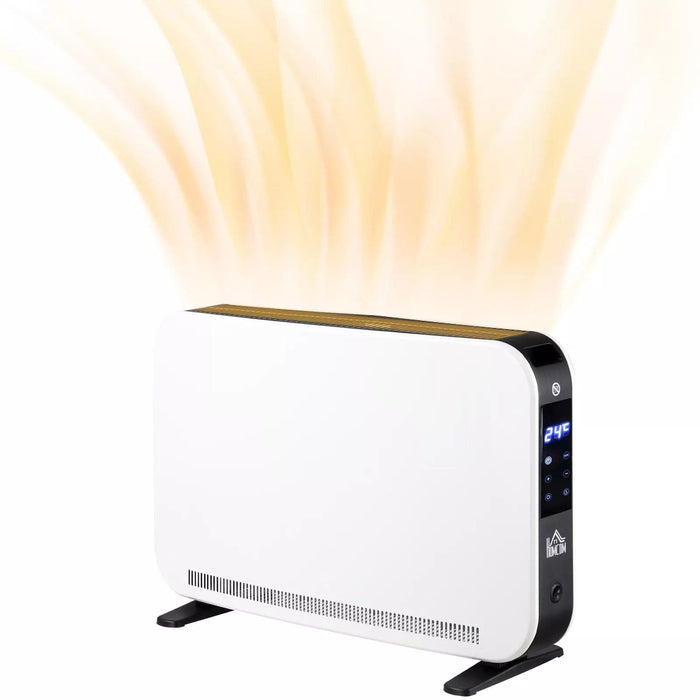 Image of a Compact Modern Portable Electric Heater With Thermostat And Timer 2180W - White
