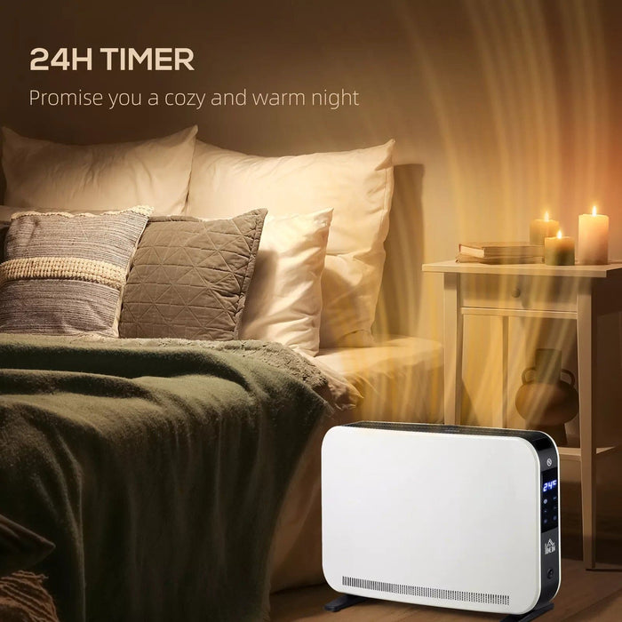 Image of a Compact Modern Portable Electric Heater With Thermostat And Timer 2180W - White