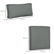Grey 14 Piece Garden Dining Set Cushion Set Ideal for Outdoor Furniture Comfort