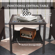 5 Piece Rattan Patio Furniture Set With Cushions for Patio and Balcony by Outsunny