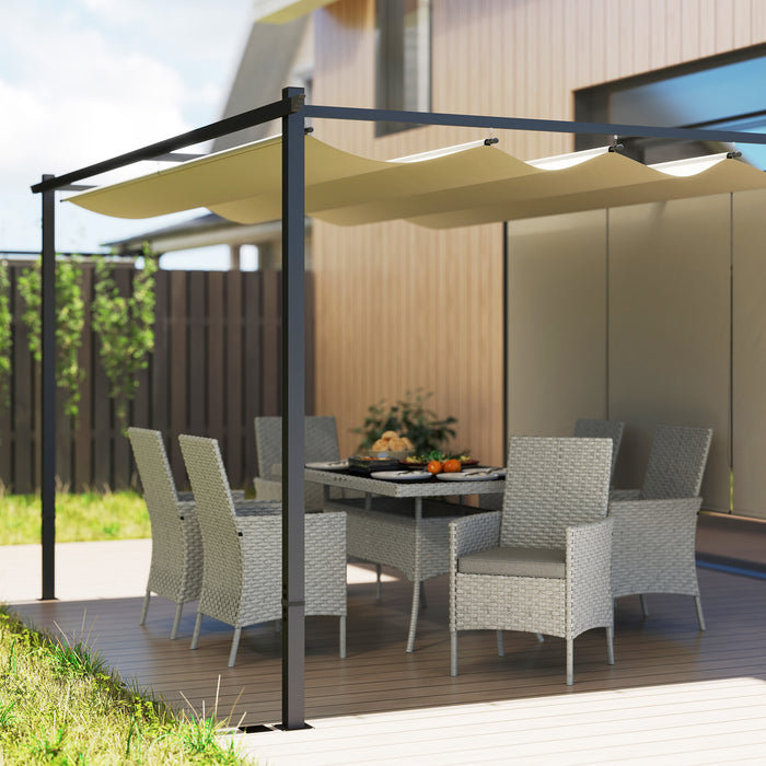 Grey 7 Seater Rattan Dining Set with Cushions for Garden and Patio by Outsunny