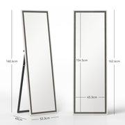 Two Tone Full Length Mirror 162 cm Tall in White and Grey with Modern Slim Frame
