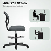 Ergonomic Mesh Standing Desk Chair with Adjustable Footrest for Office Comfort Charcoal Grey