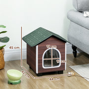 Insulated Outdoor Cat House With Waterproof Roof And Raised Base For Winter Comfort Red Brown