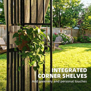 3.3 x 3.3m Metal Garden Gazebo with Mesh Sides for Shade and Insect Protection, Khaki Outsunny