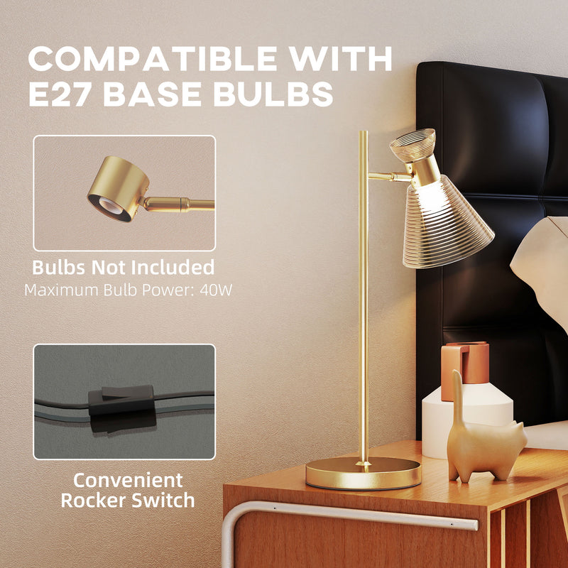 Modern Bedside Table Lamp With Adjustable Flower Head Ideal For Bedrooms And Studies Gold Tone