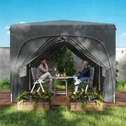 3x3m Pop Up Garden Gazebo with UPF50+ Sun Protection and Easy Setup for Outdoor Gatherings, Dark Grey Outsunny