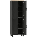 Tall Freestanding Kitchen Pantry Cabinet With Adjustable Shelves For Dining Room Storage, Black