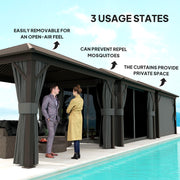 3.6 x 3m Aluminium Hardtop Gazebo with Accessories for Garden and Patio by Outsunny