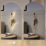 Gold LED Spiral Wall Lights 2 Pack Adjustable Colour Temperature for Modern Interiors