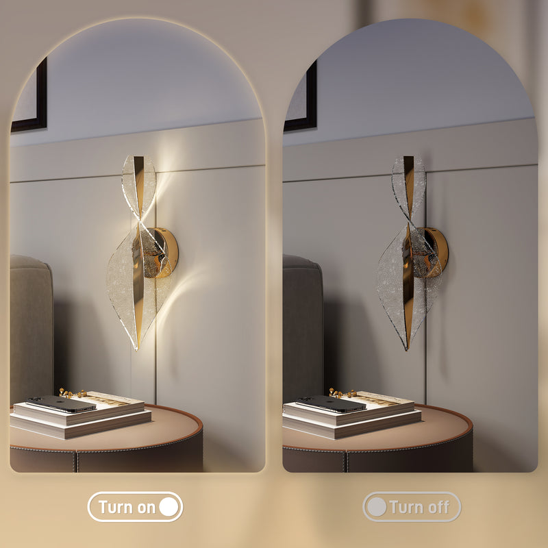 Gold LED Spiral Wall Lights 2 Pack Adjustable Colour Temperature for Modern Interiors