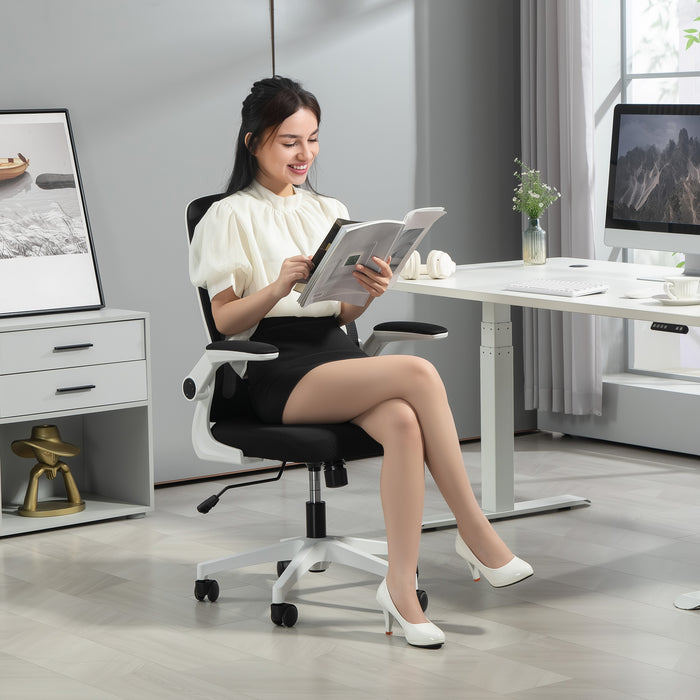 Black Mesh Back Adjustable Swivel Office Chair with Ergonomic Design by HOMCOM