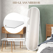 Full Length Two Way Curved Mirror for Bedroom or Dressing Room Freestanding, White