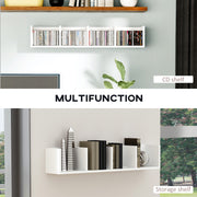 Wall Mounted Media Storage Rack Set Holds 84 CDs or 56 DVDs 4 Cube Shelves White